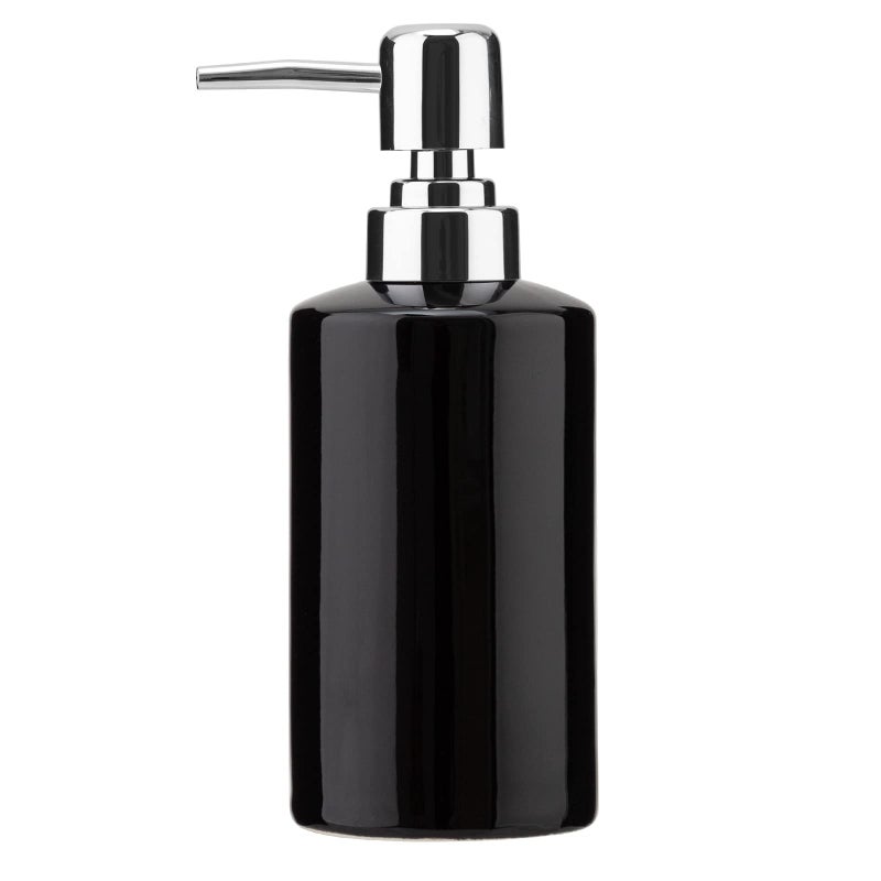 FE FUN ELEMENTS FE Soap Dispenser, 300ml/10oz Ceramic Liquid Soap Pump Dispenser, Refillable Dish Soap Dispenser for Kitchen Bathroom Washroom (Black) - Image 1